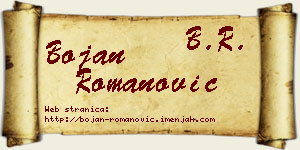 Bojan Romanović vizit kartica